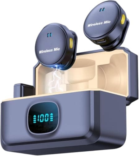 Dual Wireless Microphone, Noise Isolation and Clip, Compatible with Android