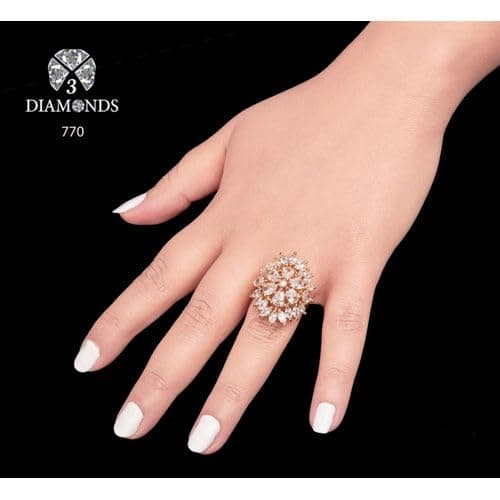 3 Diamonds 292474661779072 Band Ring For Women Gold Plated