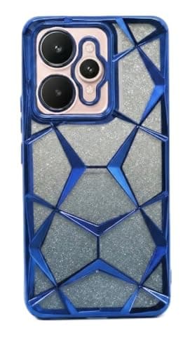 Compatible With (Realme 15) Case Plating Bling Gradient Glitter Clear Cover Soft TPU Silicone Cute Camera Protection Shockproof Back For Women Girls Case (Blue) Cellular phone case