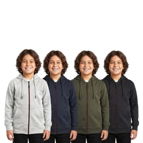 Red Circle Unisex Kids Bundle of 4 Zipper Sweatshirt Bundle of 4 Zipper Sweatshirt Outerwear