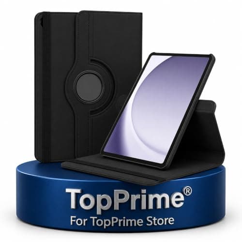 TopPrime 360 Degree Rotating Case Compatible with Samsung Galaxy Tab A9 8.7 Inch, Tab A11 8.7 Inch Leather Pattern Flip Stand Cover