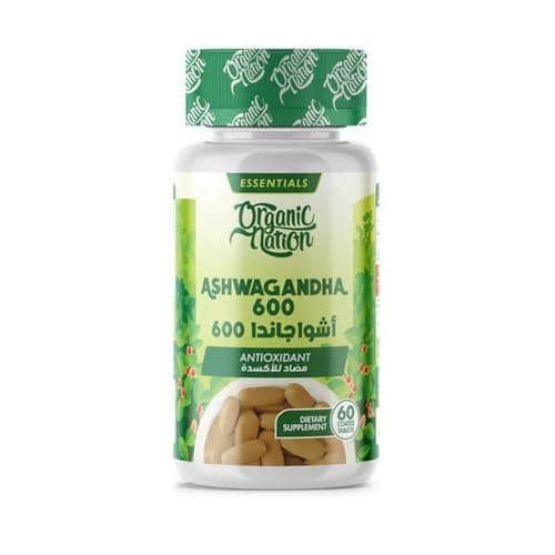 Organic Nation Ashwagandha 600-30Serv.-60Tabs Herbal supplement