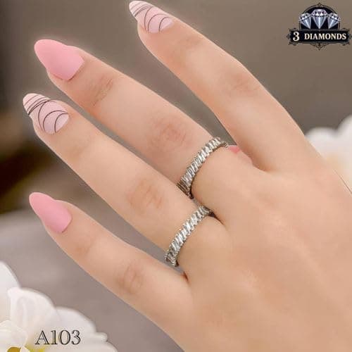 3 Diamonds 292474661779478 Debla Ring Platinum Plated For Women With Zircon Stone - Silver