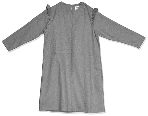 VONKEL Girls Short plain for girls ruffled and long sleeves Dress