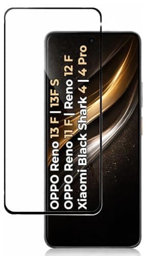 ARROWS Screen Protector for Oppo Reno 12F/Reno 11F/Xiaomi Black Shark 4/Black Shark 4 Pro, 9H Tempered Glass, Anti-Dust Technology, Full Coverage, HD Clear, Scratch Resistant, Bubble-Free Installation