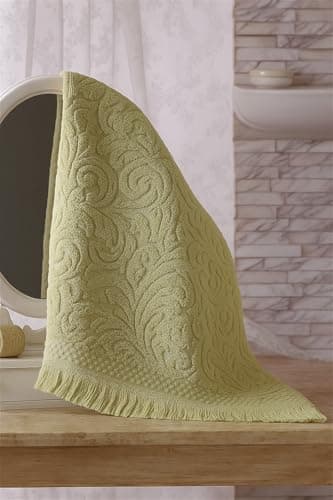QBED 100% Egyptian Cotton Towels – Soft & High Absorbency – Available in 4 Sizes – Perfect – Hotel Quality (Olive, 90 * 16cm) (1 Piece)