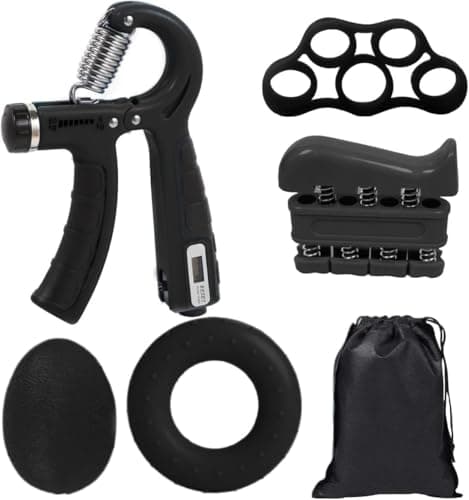 Hand Grip Exerciser Set 5 Pcs Adjustable Gripper Forearm Strengthener Finger Trainer Wrist Workout Tools Strength Recovery Kit