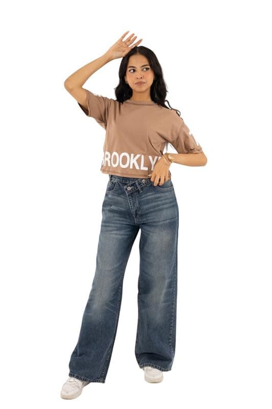 Mosca Women's Wear Brooklyn Printed Cropped Cotton T-Shirt