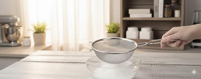 Rocky 6-Inch Double Wire Stainless Steel Strainer Fine Mesh Kitchen Tool for Draining and Sifting Food strainer