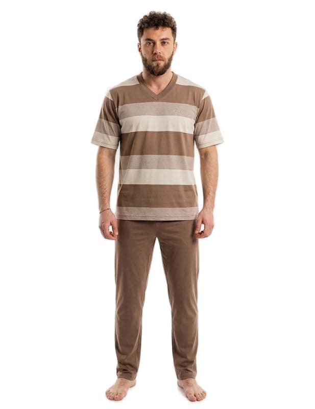 Men's Striped Training Short Sleeves - 2235