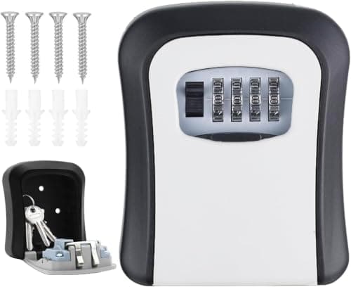 Wall Mount Key Safe Digital Lock Box with Adjustable Security Code for Keys