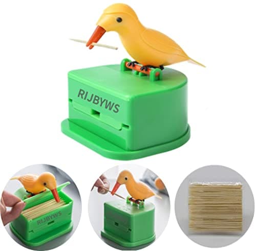 JAYAN Bird Toothpick Dispenserï¼ŒTelescopic Automatic toothpick dispenserï¼ŒCute Toothpick holder decoration the kitchen, home,party, fun gifts for children parents