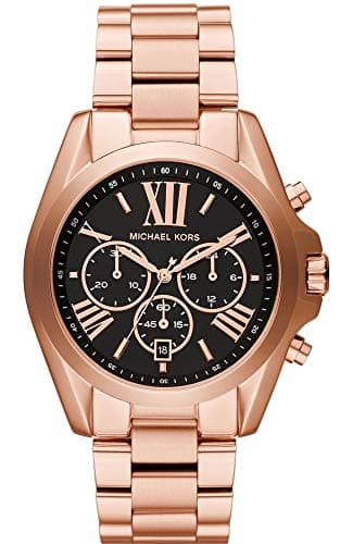 Michael Kors 5854 Chronograph Contrast Dial Round Stainless Steel Analog Watch for Women - Gold