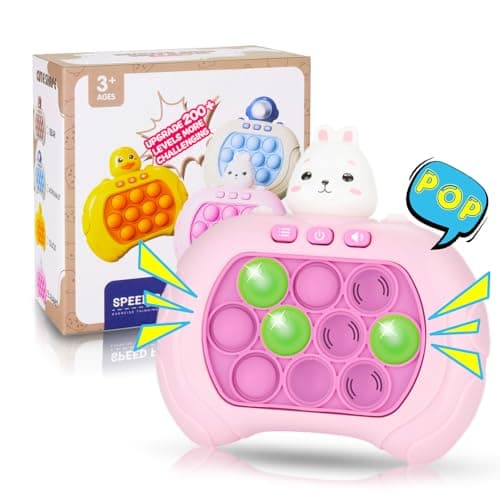 Hdcaravan 2023 Upgraded Handheld Quick Push Game for Kids 6-12, Sensory Fidget Toys for Kids 8-12, Party Favors Puzzle Pop Bubbles Birthday Gifts for 6 7 8 9 Year Old Boys Girls Teens Adults(Rabbit)