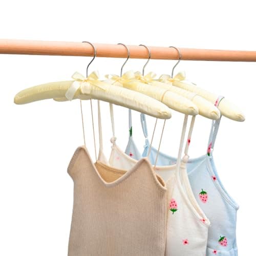 Set Of 6 Elegant Satin Padded Hangers Random Colors, Silk Wrapped Clothes Hanger With Silver Hook Sponge Core For Display Closet Dress Coat Blouse Storage Organizer 38Cm