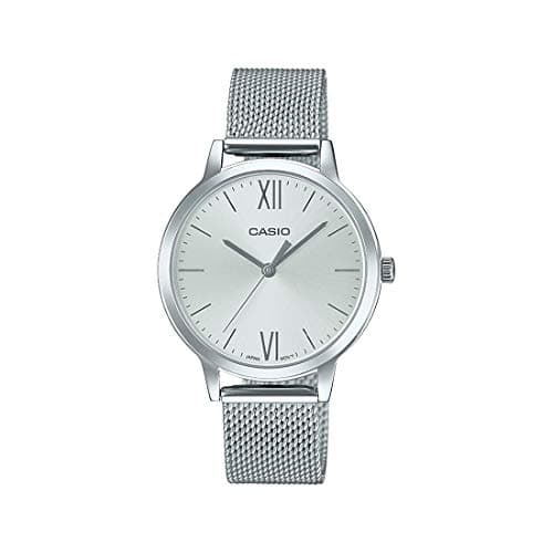 Casio Watch for Women LTP-E157M-7ADF Analog Stainless Steel Mesh Band Silver