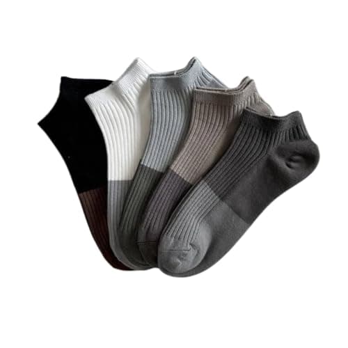 Ankle Socks Two-Tone Ribbed, Pack of 3, Multicolour | Low Cut Style, Ribbed Texture, Neutral Tones, Everyday Wear, Unisex Design