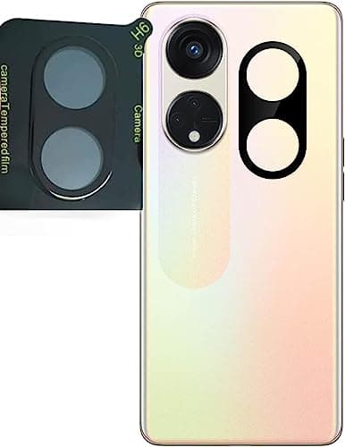 ELMO3EZZ Camera Lens Protector Guard for Reno 8T 5G | Tempered Glass 9H Hardness Camera Cover Screen Protector | Black & Case Friendly (Reno 8T 5G) Cellular phone case