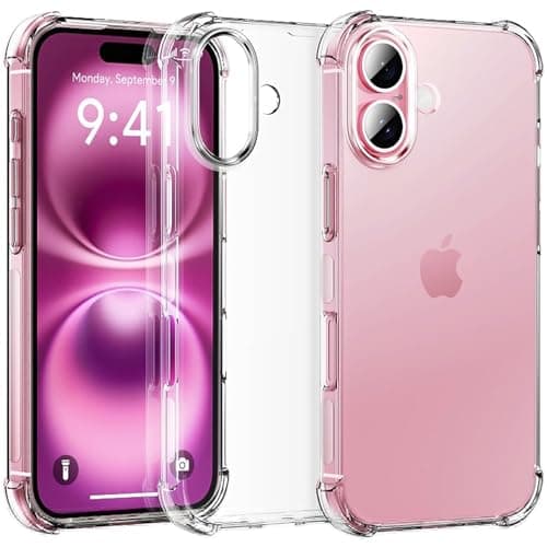 Lumobrilla for iPhone 16 Plus Case Clear Soft TPU Reinforced Corners | Slim Fit [Military Grade Protection]Shockpoof Flexible Bumper Cover Phone Case Cellular phone case