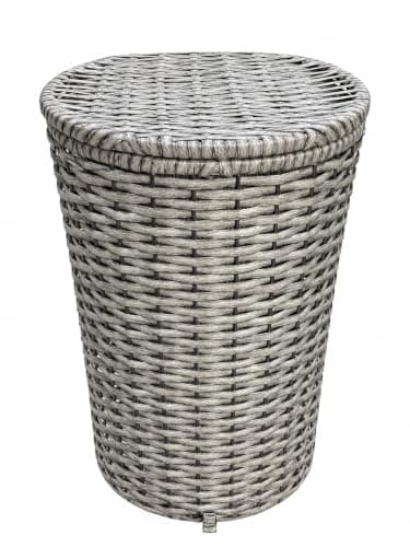 Round Rattan Laundry Basket with Lid & Fabric Lining, 50x70 cm | Iron Frame & 4 Legs, Ventilated Rattan Lid, Brass Hinge Closure, Checkered Fabric Lining, Large Capacity Laundry hamper
