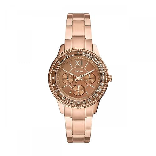 Fossil Watch for Women, Quartz Movement, Analog Display, Rose Gold Stainless Steel Strap-ES5109