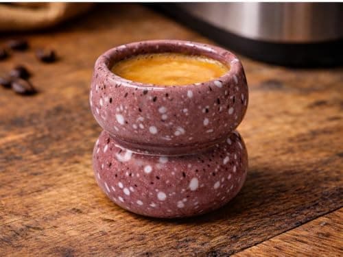 Handmade Pottery Espresso Cup 60ml – Artisan Ceramic Coffee Shot Cup – Made in Egypt – Multiple Color Variants (Dusty Rose Quartz)