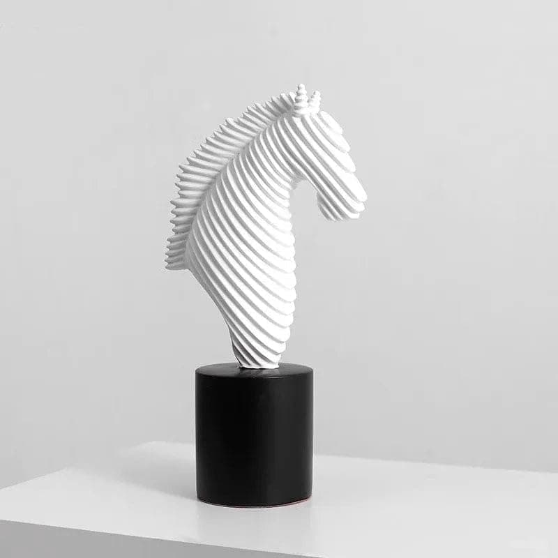 Generic Abstract Horse Head Sculpture, White, Modern Style Home Décor Showpiece