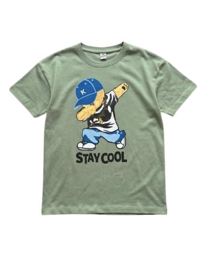 Kids' Stay Cool Dabbing Bear Graphic T-Shirt, SG26-218 SG26-218 | Short Sleeve, Crew Neck, Boys' Casual Wear, Cartoon Print, Everyday Top