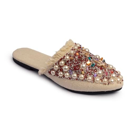 اباه مسطح للنساء بمشغول متعدده الالوان 37 | Flat Soap for Women Canvas Shoes