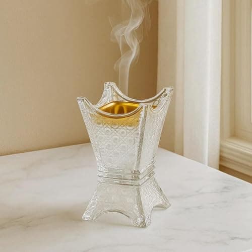 Generic Bohemian Acrylic Incense Burner with Gold Filter, Chic and Elegant Design, Perfect for Ramadan, Comes in Beautiful Black Box .db Incense holder
