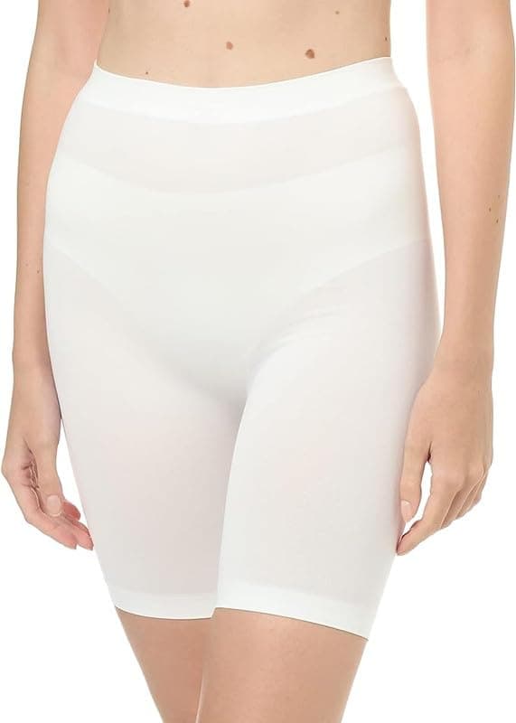 Women's White High Waist Short Stretch Leggings – Comfortable Biker Shorts for Yoga, Fitness & Everyday Casual Wear