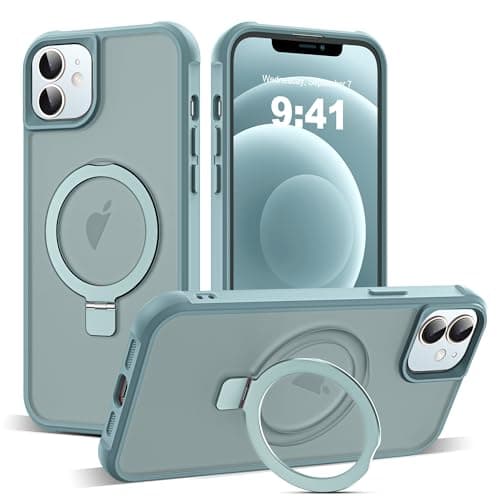 SKYLMW Compatible with iPhone 12/12 Pro Case with Stand,Blue | iPhone 12 Case iPhone 12 Pro Case 6.1",Magnetic Ring Stand,Compatible with MagSafe,Military Protection,Great Grip Feeling Cellular phone case