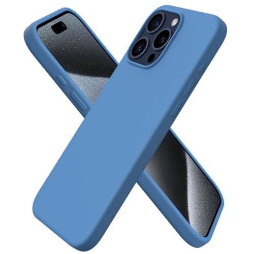 ORNARTO Liquid Silicone Case for iPhone 15 Pro MAX 6.7 inch, 3 Layers with Microfiber Lining, Silky Touch and Anti-Scratch, Blue Cellular phone case