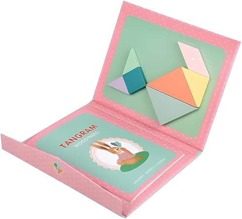 Carlsen. Magnetic Tangram Puzzles, Puzzles for Boys and Girls, Educational Puzzle, Didactic Toys, Develops Spatial Intelligence and Stimulates Observation Ability. (Pink) Toys and games