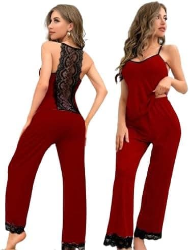 Women Pajama Set Long Pants Butter Fabric Drawstring - One Size Home & Sleep