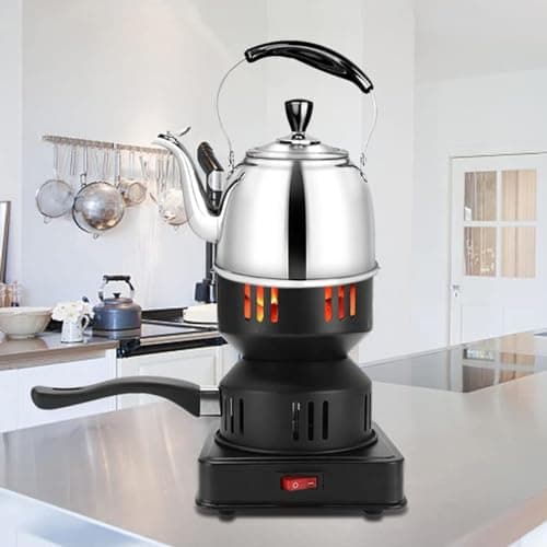 Charcoal Starter Electric 1000W 220V Burner Heater Stove Coal Lighter with Removable Tray and Handle for BBQ Camping Outdoor Cooking Black Countertop burner