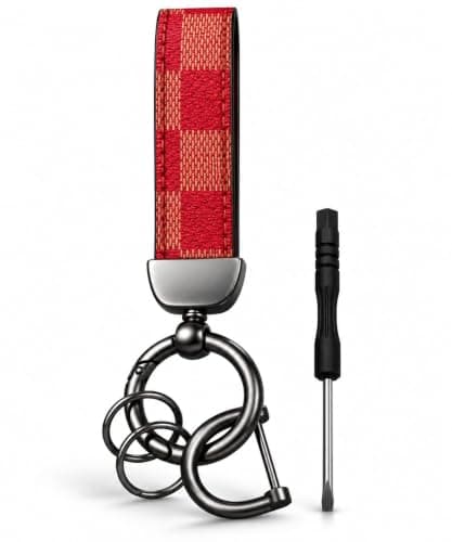 Premium Woven Keychain Wrist Strap with Metal Key Ring, Quick-Release Clip & Screwdriver Tool for Easy Ring Assembly, Durable Lanyard Key Holder with Stylish Design keychain,9