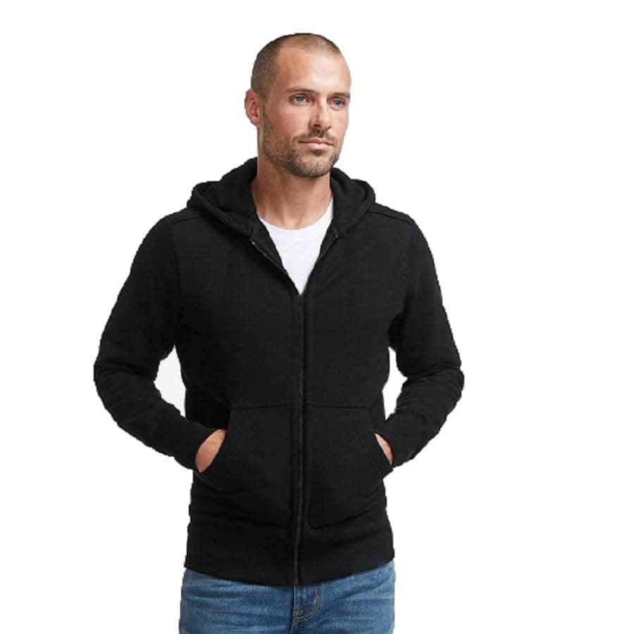 Full Zip Hooded Sweatshirt, Black