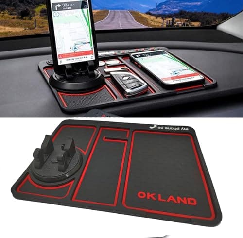 KaberTrade Car Dashboard Pad Phone Pad Non-Slip Car Dashboard Mat 360 Degree Rotation Car Phone Holder and Parking Contact Number - KaberTrade Portable electronic device mount