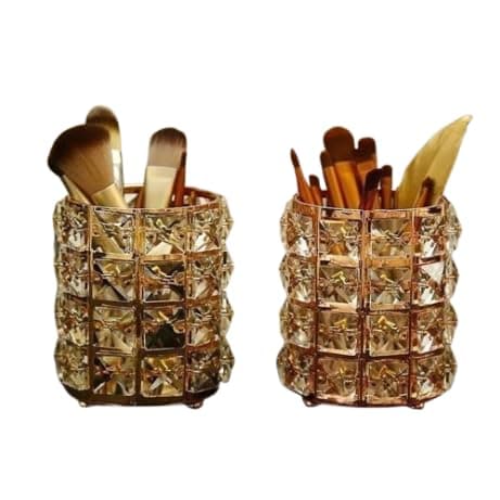 Gold Makeup Organizer – Practical Cosmetic Holder | Tabletop Makeup Organizer and Cosmetics