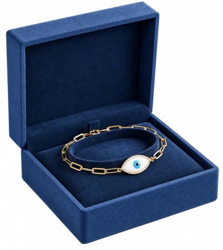 Gold Evil Eye Chain Bracelet for Women | Eye Of Envity Design, Gold Ring Chain, Occasion Accessory, Gift Box, Fashion Women