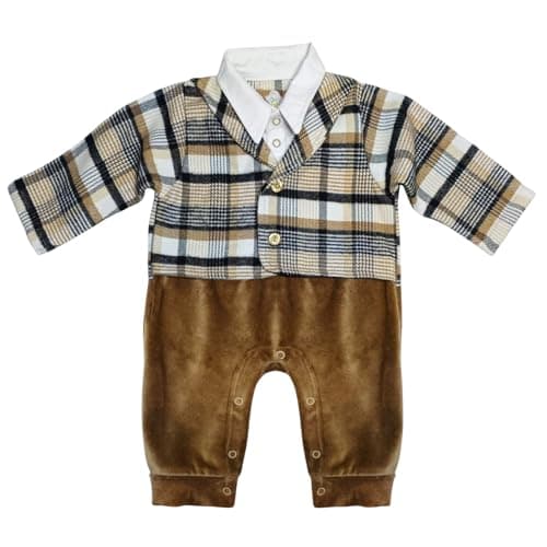 Baby Shoora Boys Velvet Long Sleeves Bodysuit Long Sleeves Bodysuit (pack of 1) One piece outfit
