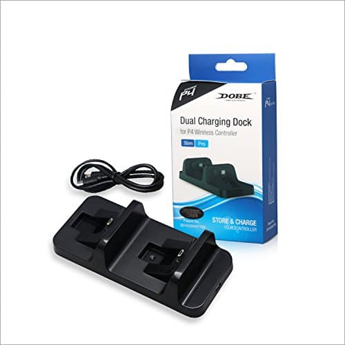 DOBE Dual Charging Station TP4-002 for PS4 Controllers, Fast & Smart Charging, Sleek Modern Design - Charging Adapter TP-002