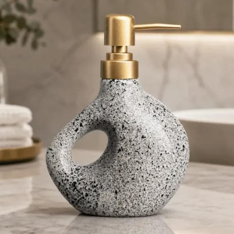 Generic Soap Dispenser with Gold Pump, Grey, .bar