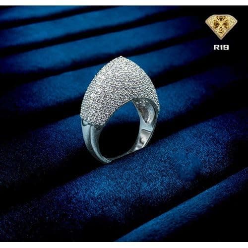 3 Diamonds 292474661778855 Platinum Plated Ring for Women with Zircon Stone - Silver