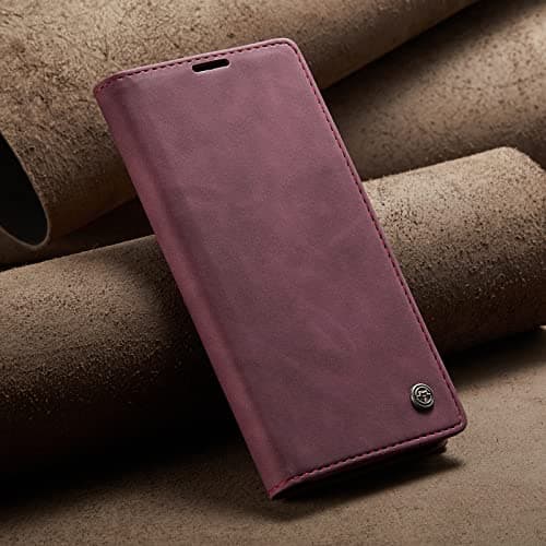 GOLDEN MASK For Xiaomi Redmi A1 Plus Flip Case Wallet Protection Leather Cover with Card Holder (Red) Cellular phone case