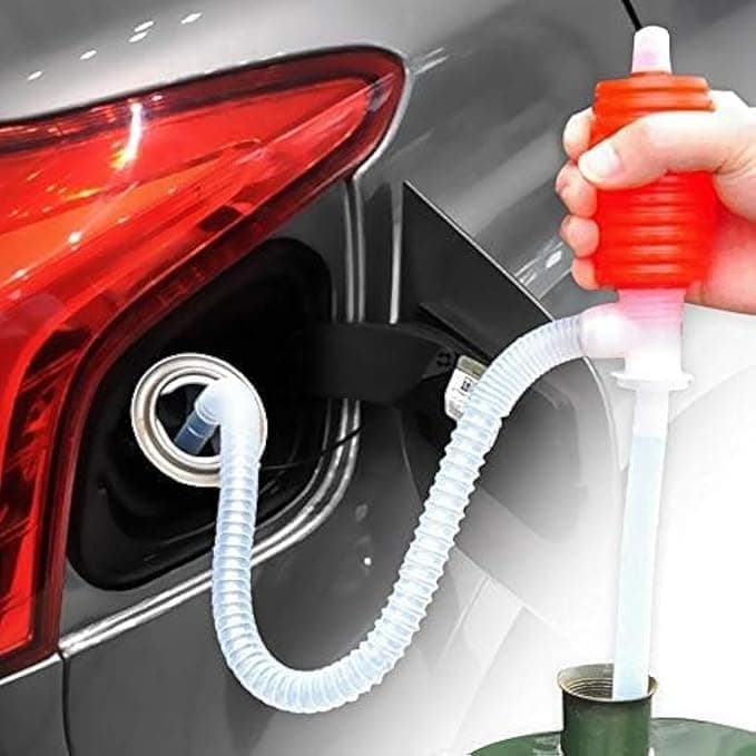 Manual Liquid Transfer Pump Hand Siphon For Oil Gasoline Diesel Fuel Water Fluid Transport With Flexible Tube Portable Refuel Sucker Device For Car, Motorcycle And Home Garage Travel Accessories Valve