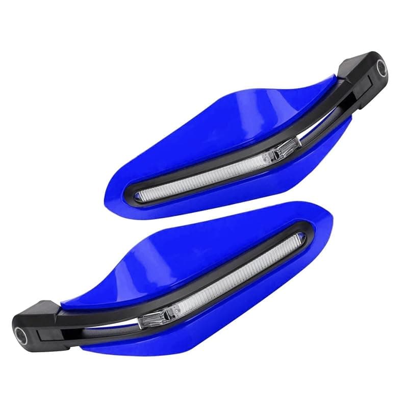 KaberTrade Universal Motorcycle Handlebar Hand Guards with Built-in LED Light and Turn Signals Wind Protection Shock Shield for Motorcycle Scooter (Blue Code:10147)
