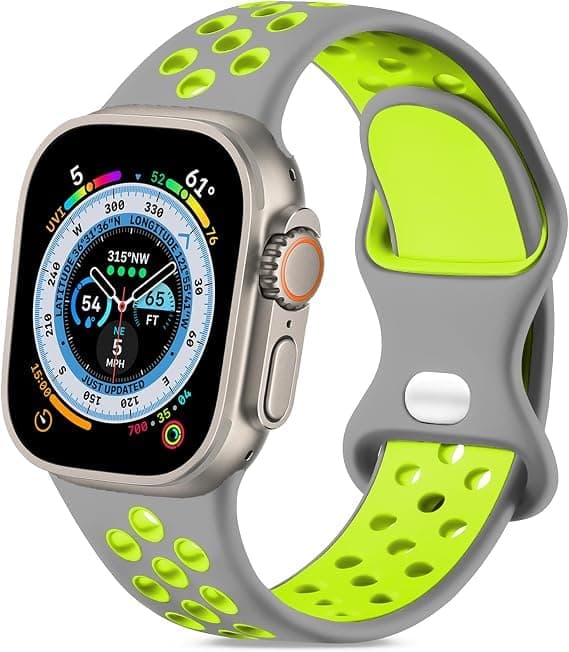 Strap (Compatible with Apple Watch Band 42mm 44mm 45mm 49mm), Breathable Silicone Sport Replacement Wristband Strap for iWatch Ultra/Ultra2 Series 11/10/9/8/7/6/5/4/3/2/1/SE/SE2