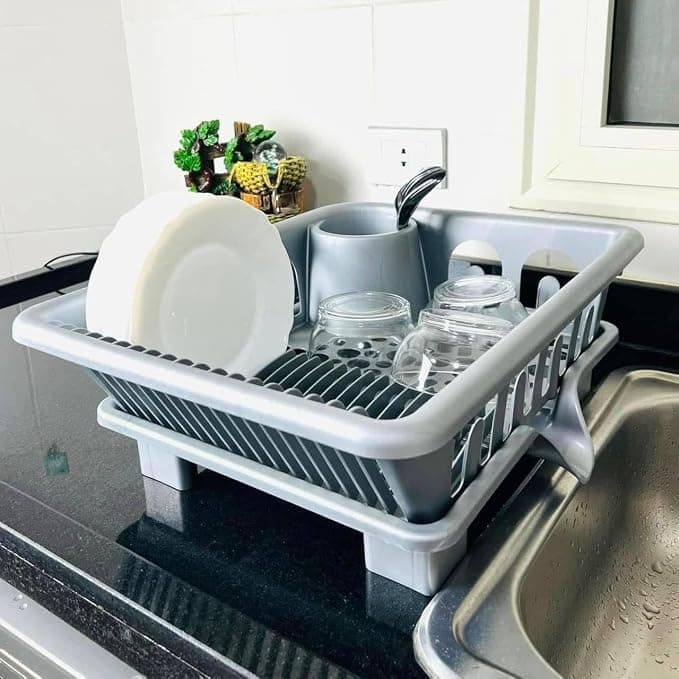 Multi-Use Kitchen Utensil with Draining Base for Dishes and Spoons – Practical Design to Easily Dry Pots and Organize Sink mo Drying rack